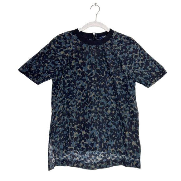 Madewell Ink Spot Leopard Silk Front Row Blouse - Size XS - Picture 2 of 6